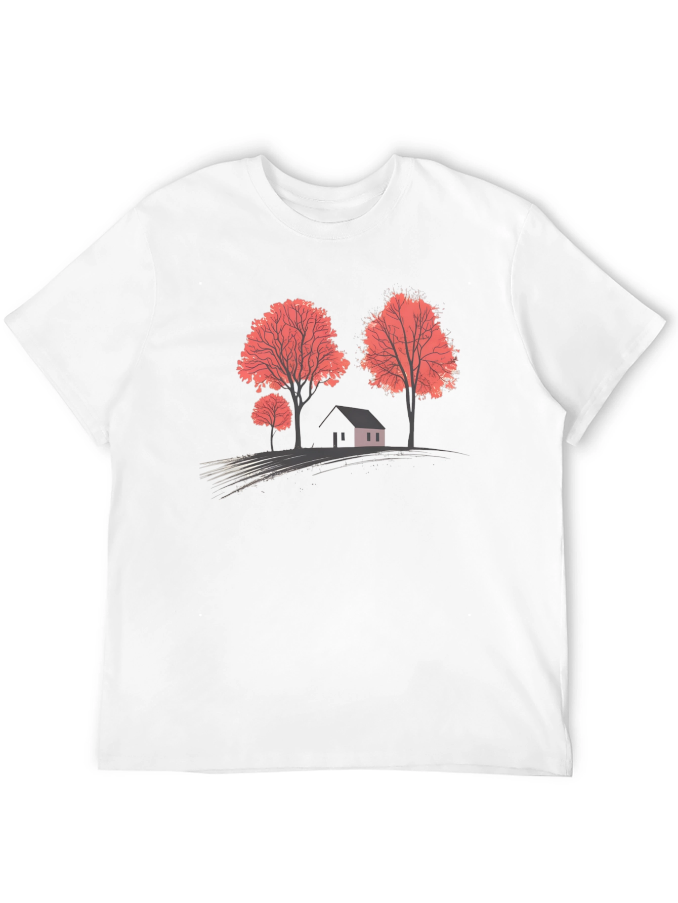 Nature Scene Graphic T-Shirt - Black