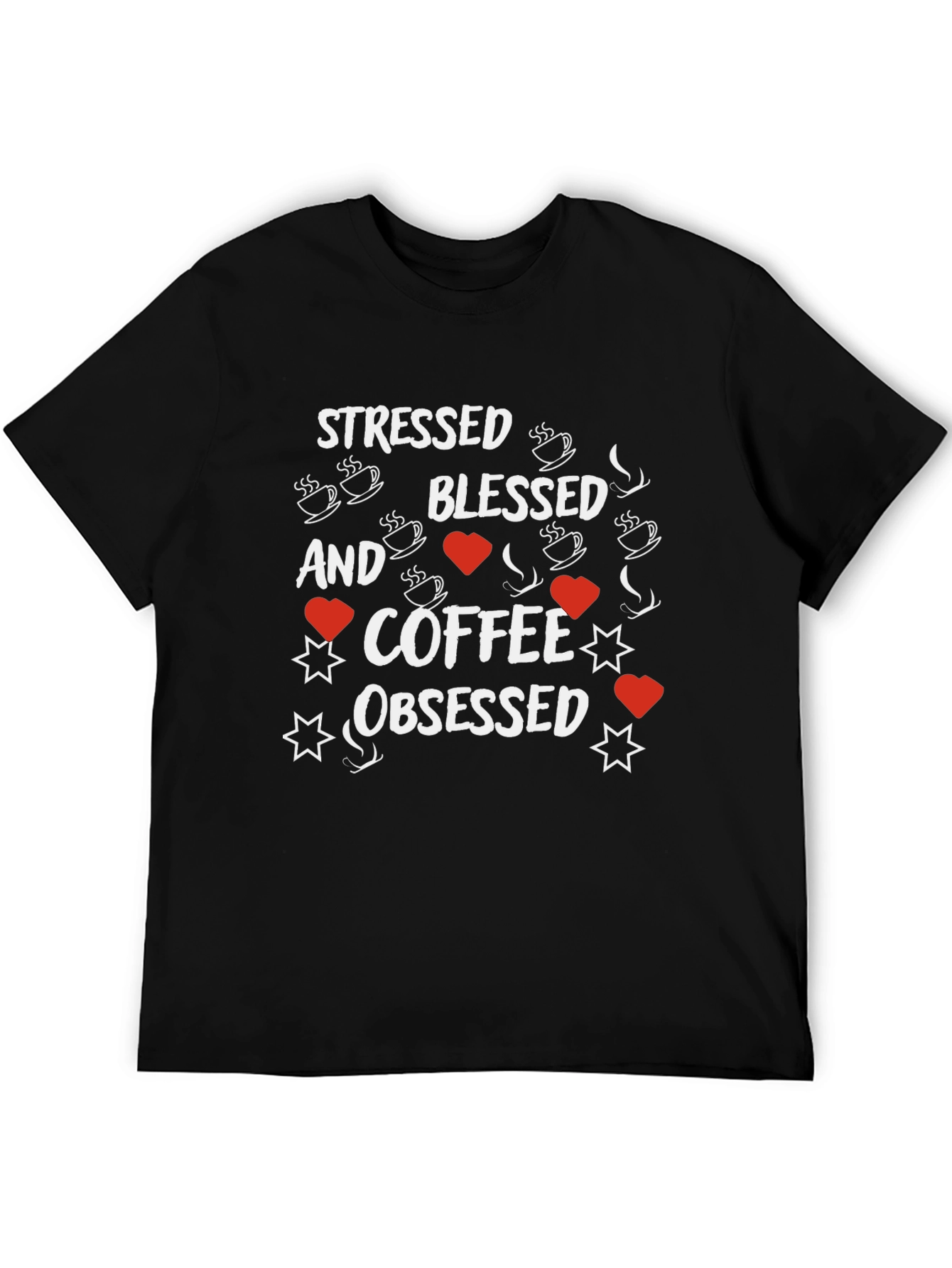 Stressed Blessed Coffee Obsessed Graphic Tee
