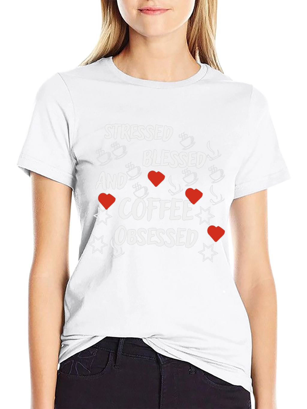 Stressed Blessed Coffee Obsessed Graphic Tee