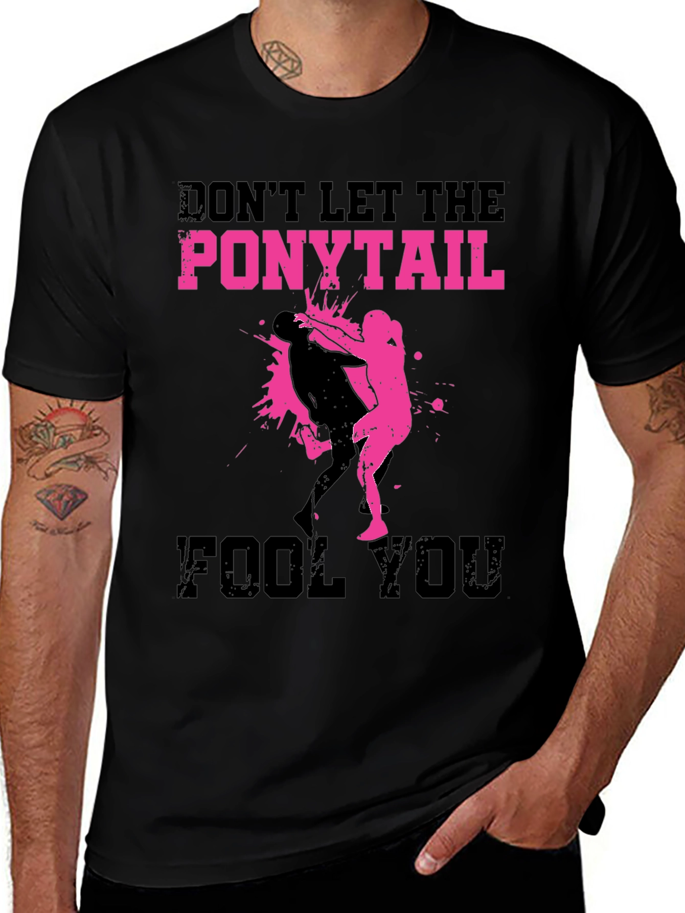 Ponytail Dont Fool You T-Shirt MMA Wrestling Tee