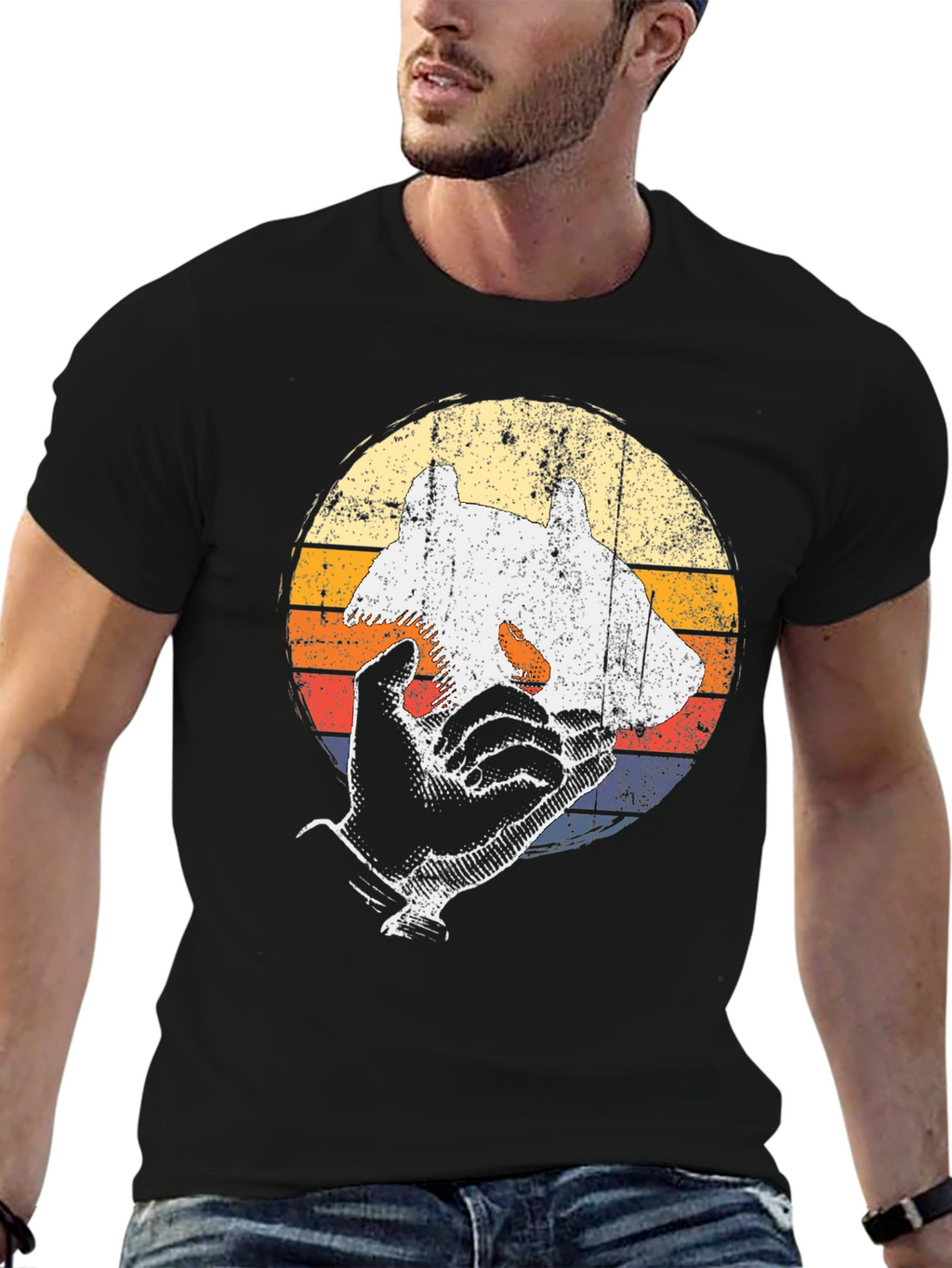 Retro Animal Hand Shadow T-Shirt