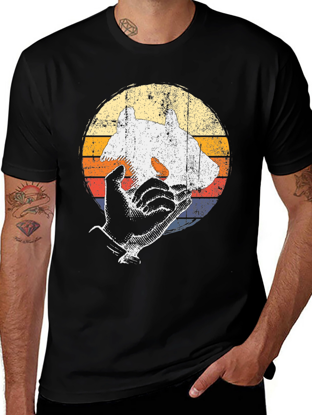 Retro Animal Hand Shadow T-Shirt