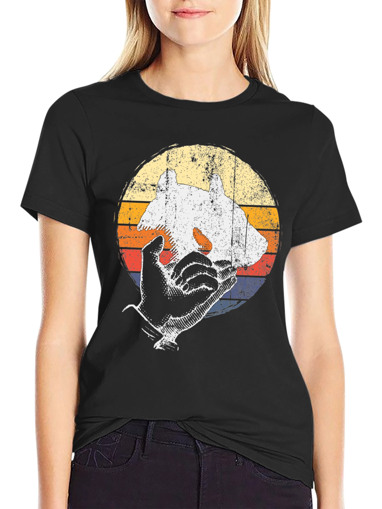 Retro Animal Hand Shadow T-Shirt