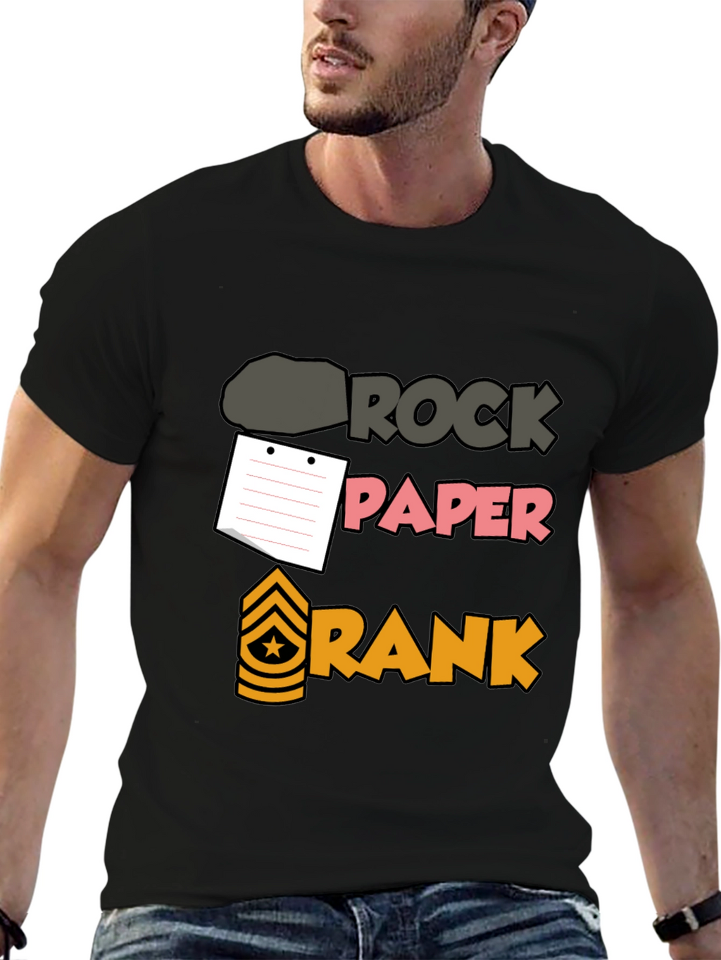 Rock Paper Rank Funny T-Shirt