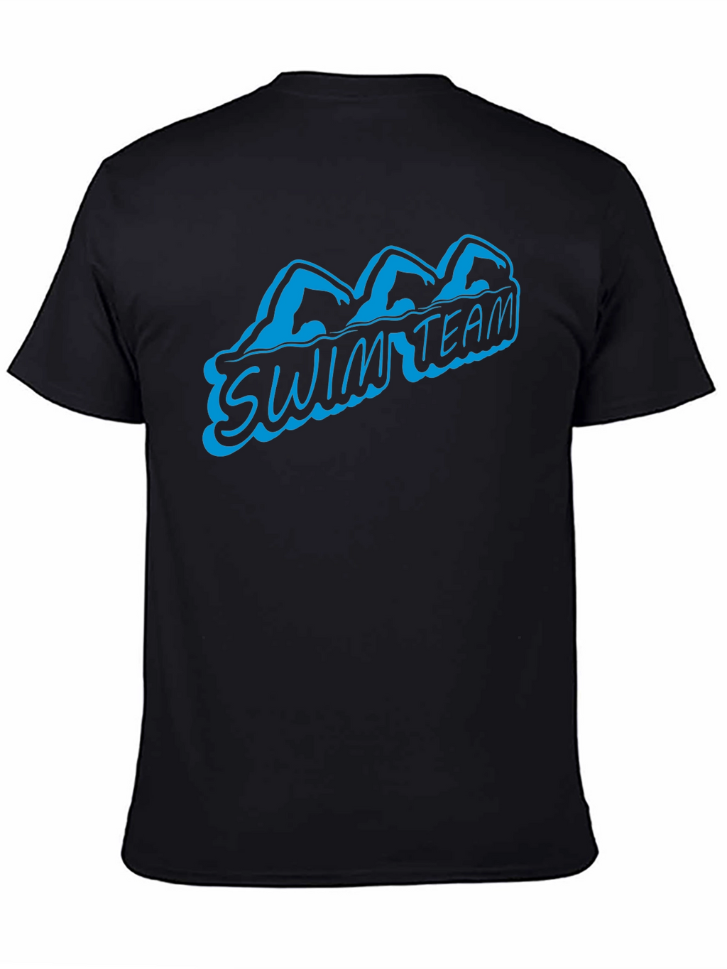 Swim Team Graphic T-Shirt - Black Cotton Tee