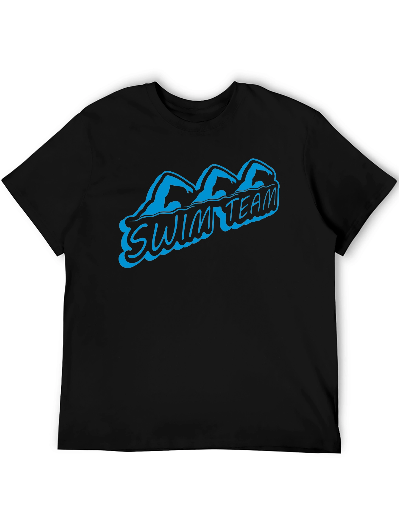 Swim Team Graphic T-Shirt - Black Cotton Tee