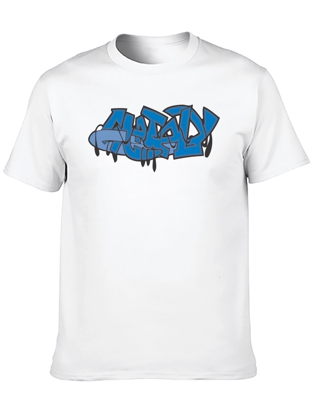 Stylish Black Graphic Tee with Graffiti Design