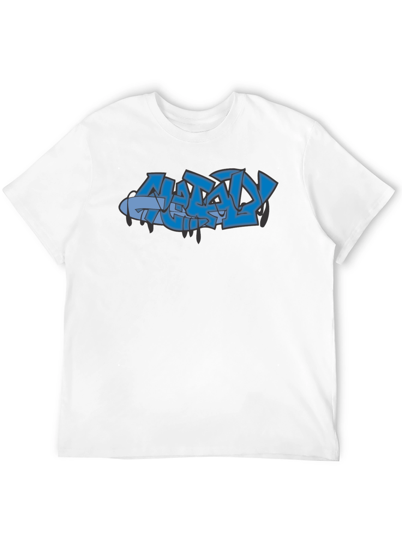 Stylish Black Graphic Tee with Graffiti Design
