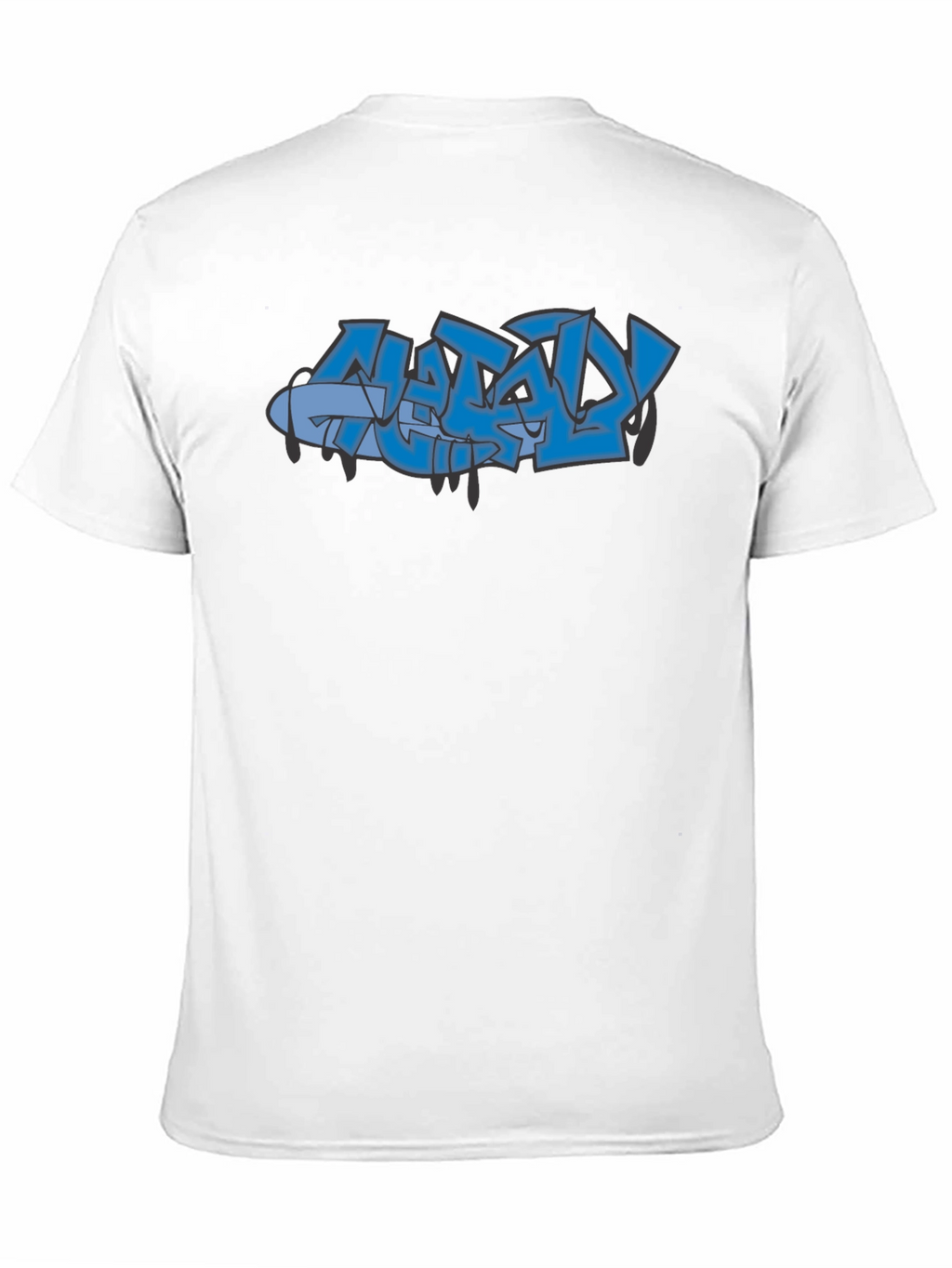 Stylish Black Graphic Tee with Graffiti Design