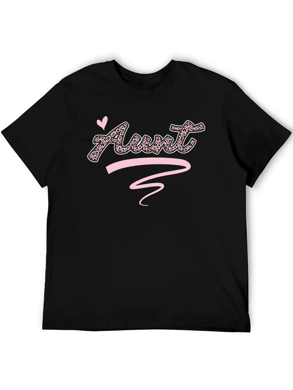 Leopard Print Aunt T-Shirt - Black