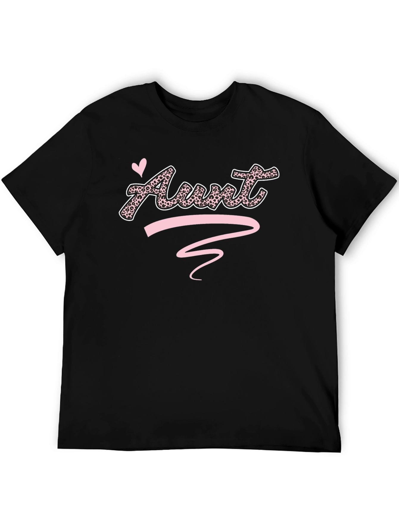 Leopard Print Aunt T-Shirt - Black