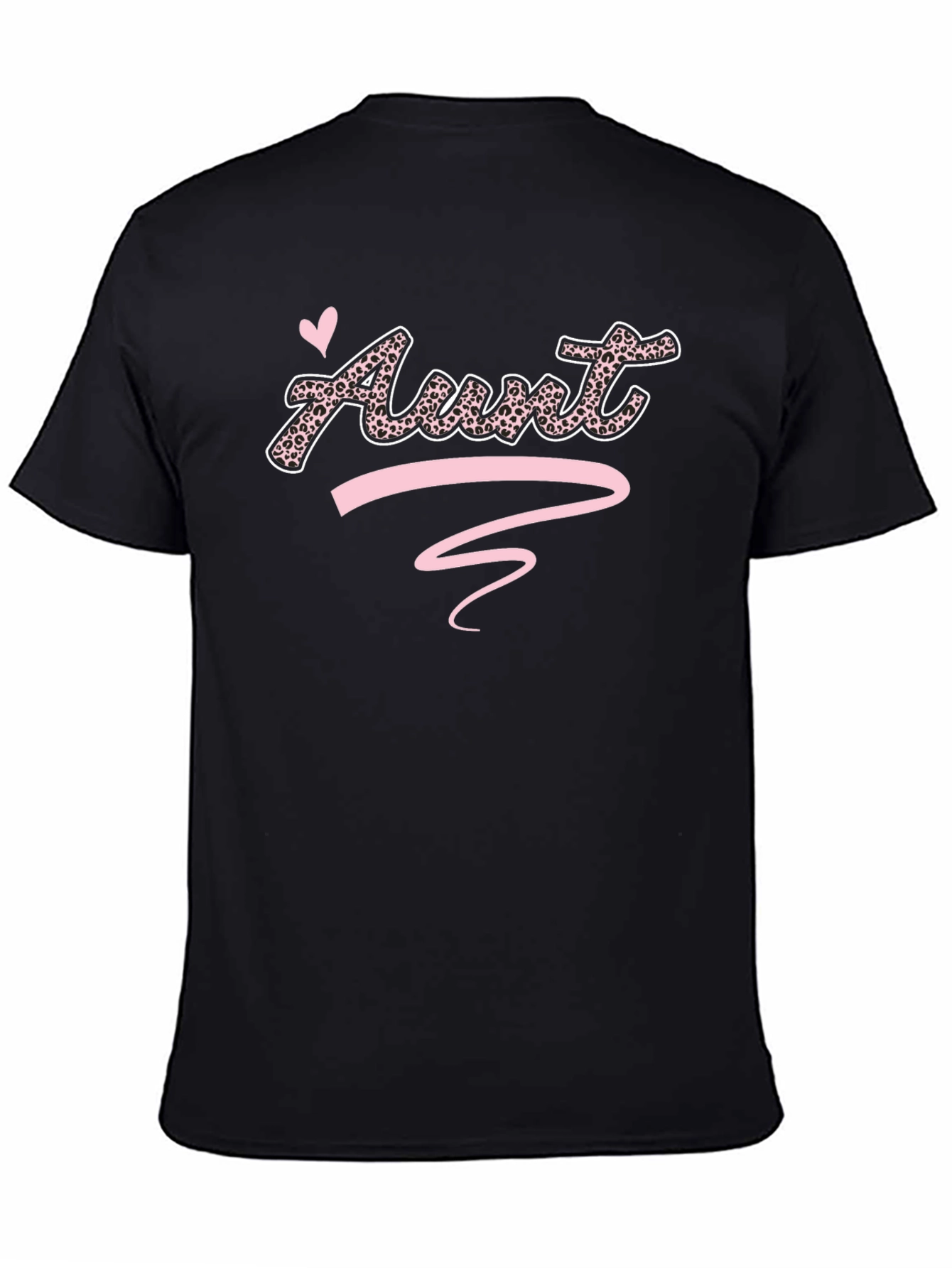 Leopard Print Aunt T-Shirt - Black