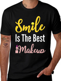 Smile is The Best Makeup Black T-Shirt