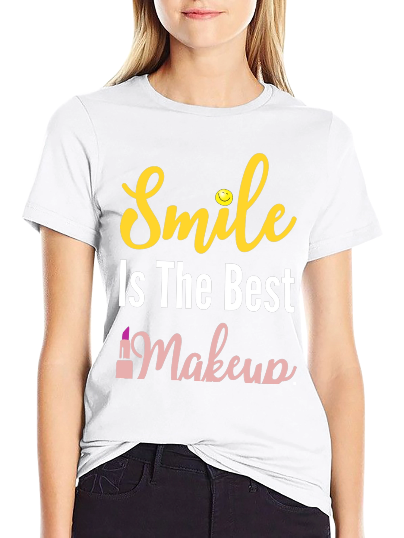 Smile is The Best Makeup Black T-Shirt