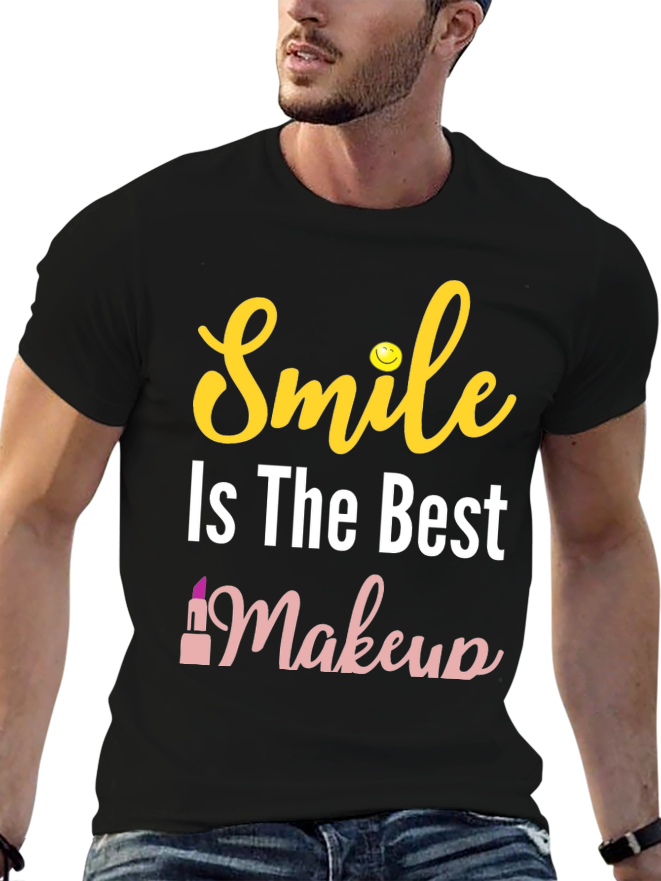 Smile is The Best Makeup Black T-Shirt