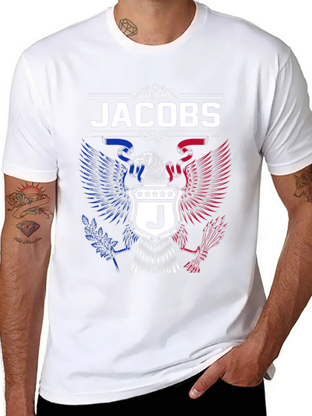 Team Jacobs T-Shirt | Patriotic Eagle Design