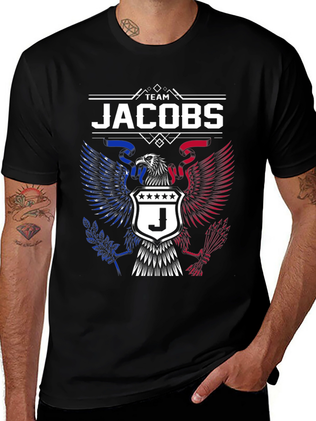 Team Jacobs T-Shirt | Patriotic Eagle Design