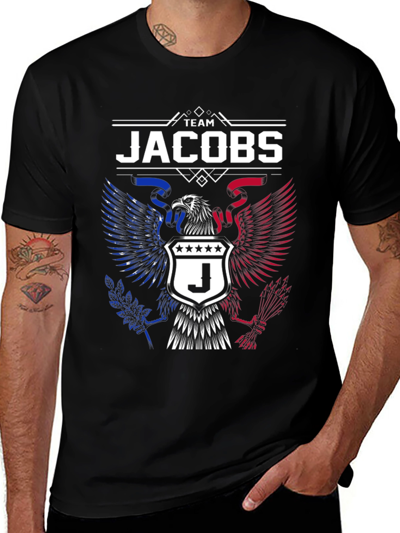 Team Jacobs T-Shirt | Patriotic Eagle Design