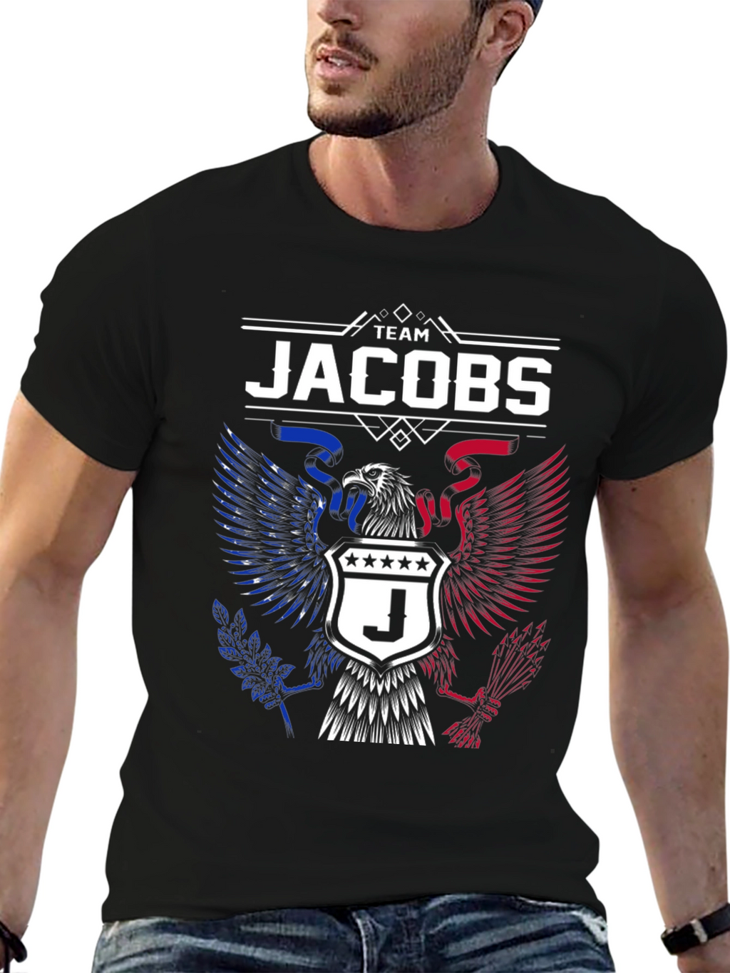 Team Jacobs T-Shirt | Patriotic Eagle Design