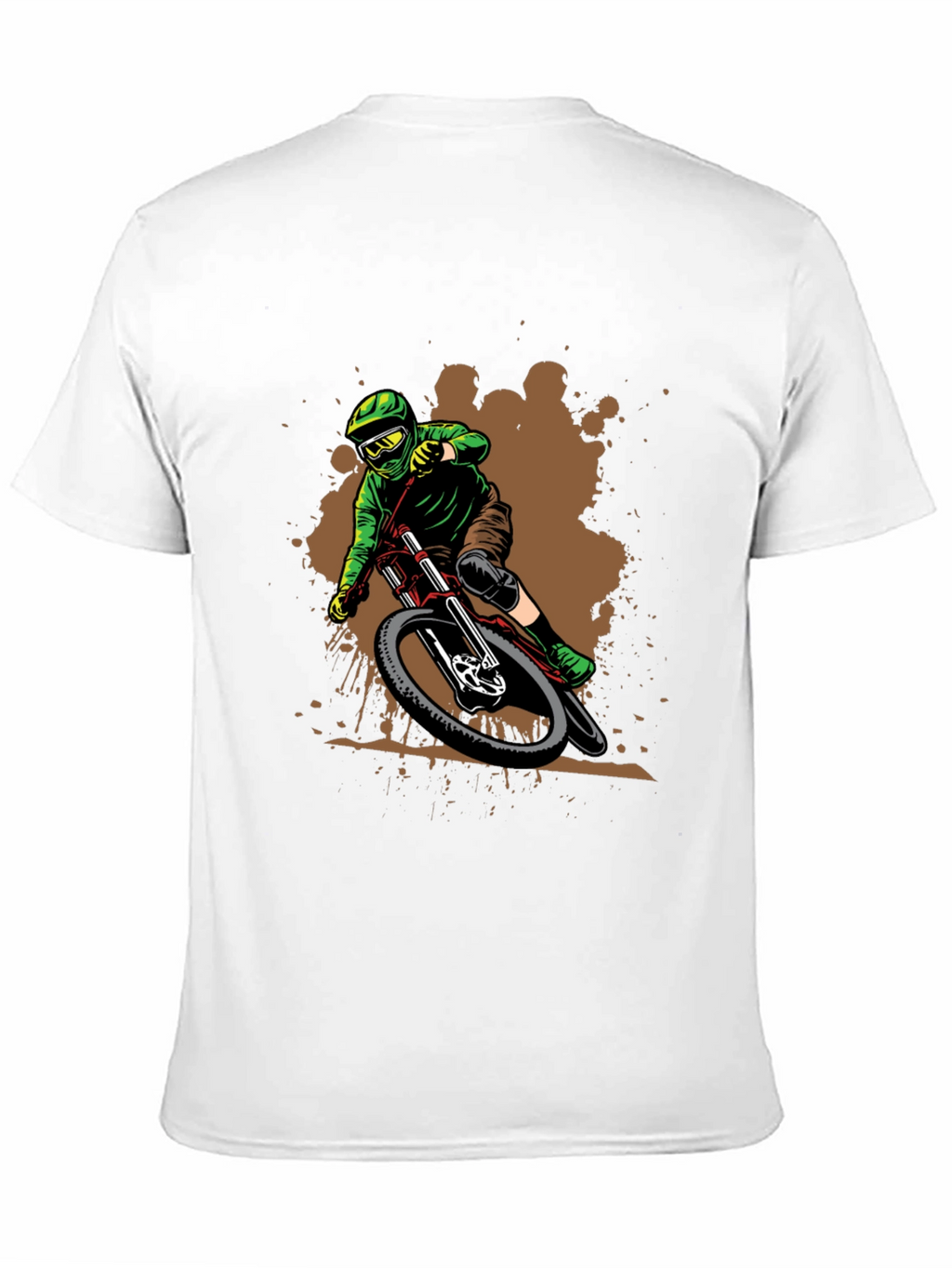 Mountain Biker Graphic Tee - Black Cotton Shirt