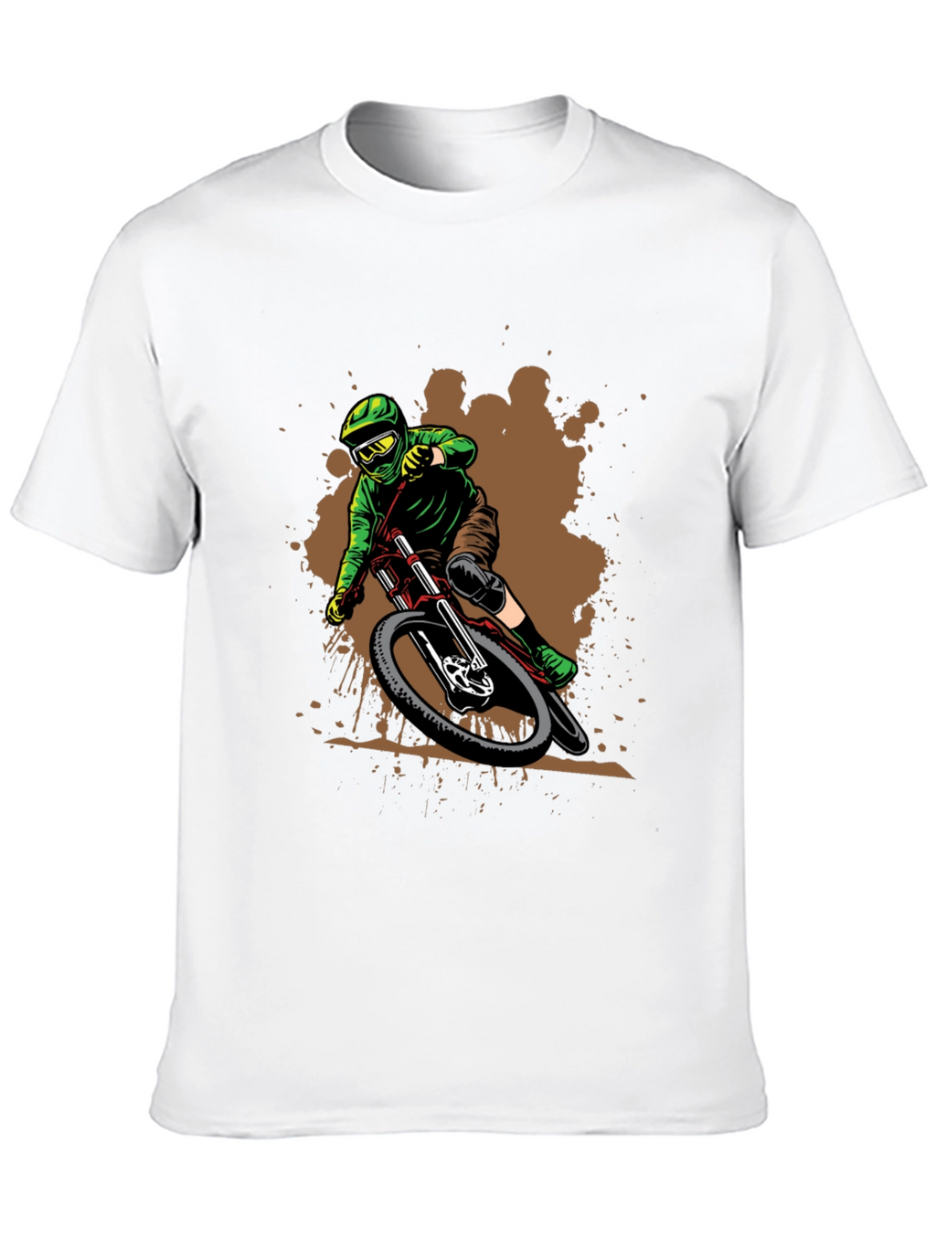 Mountain Biker Graphic Tee - Black Cotton Shirt