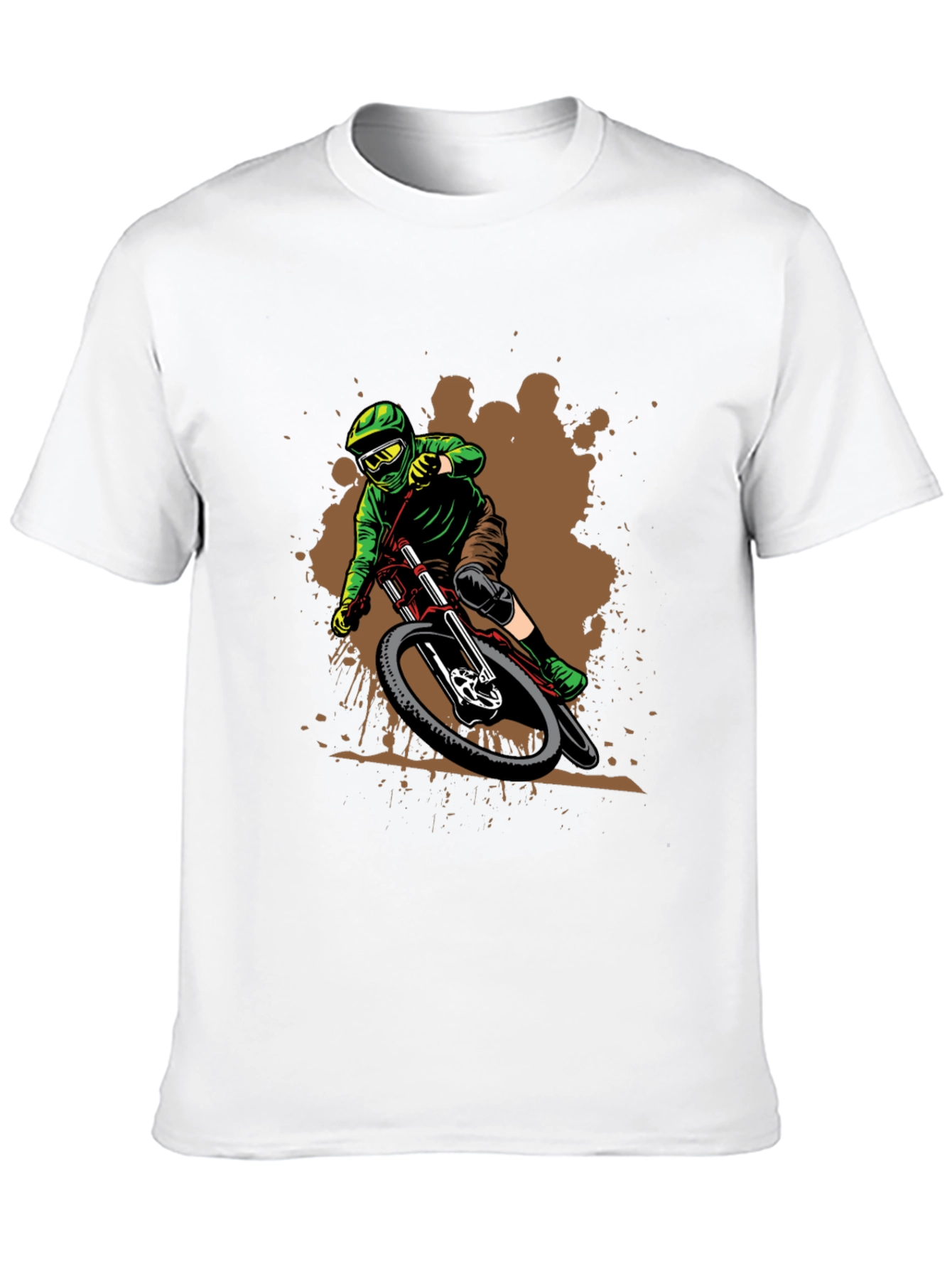 Mountain Biker Graphic Tee - Black Cotton Shirt
