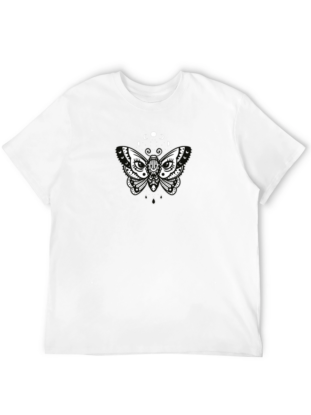 Moon Moth Graphic Tee - Black Cotton T-Shirt