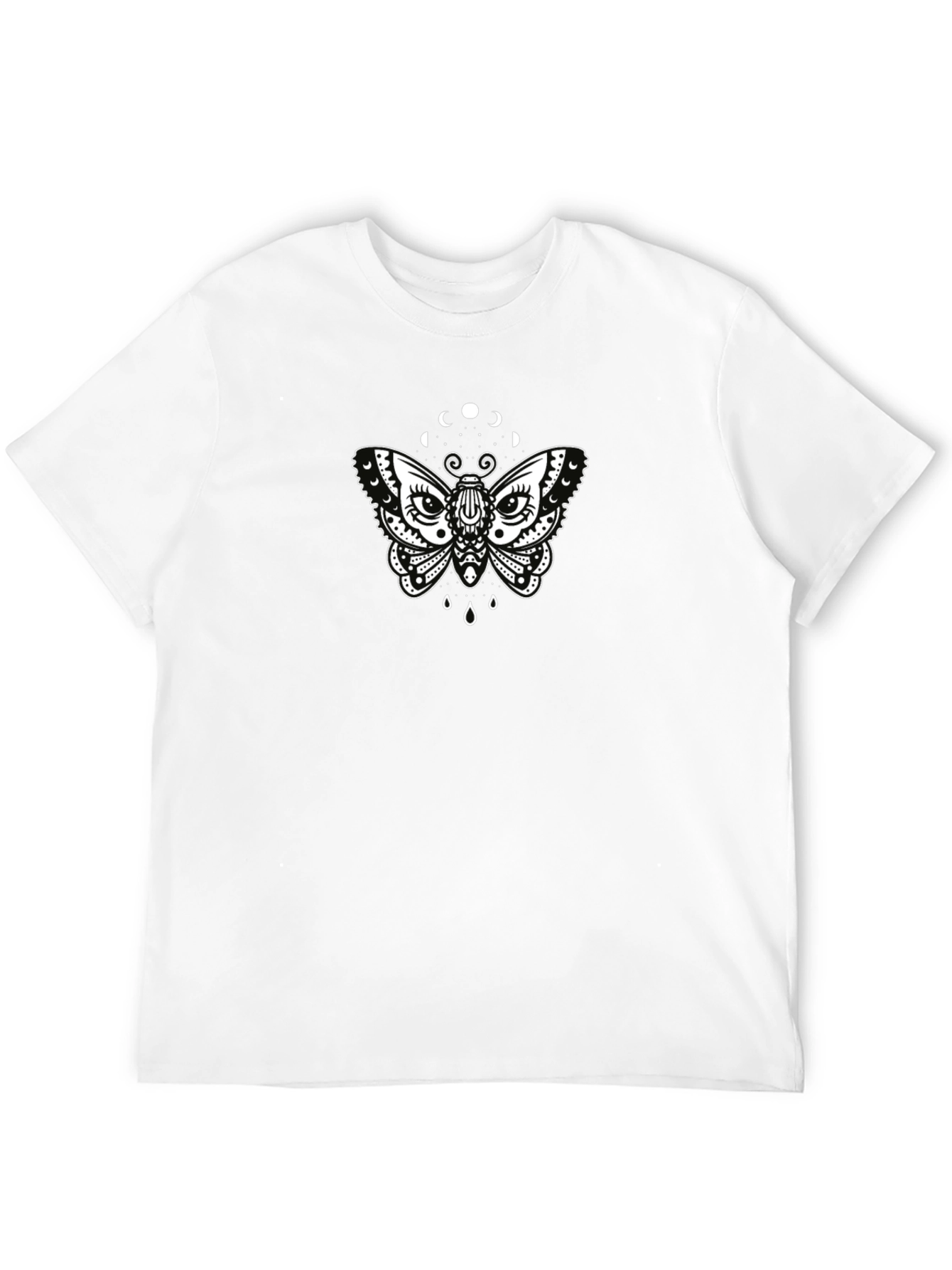 Moon Moth Graphic Tee - Black Cotton T-Shirt