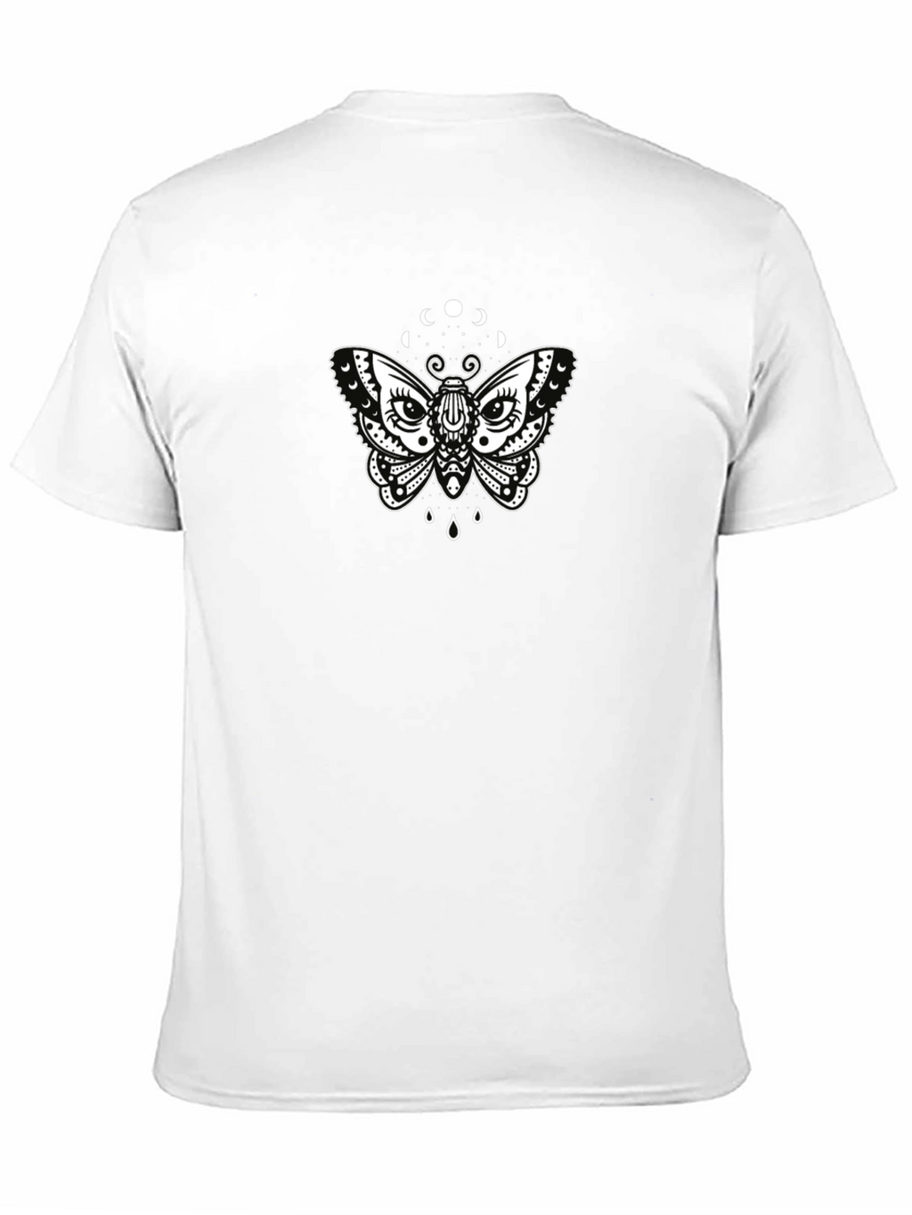 Moon Moth Graphic Tee - Black Cotton T-Shirt