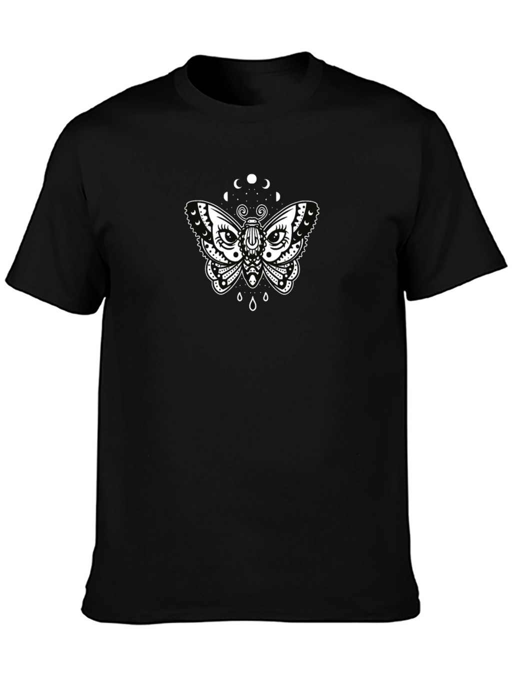Moon Moth Graphic Tee - Black Cotton T-Shirt