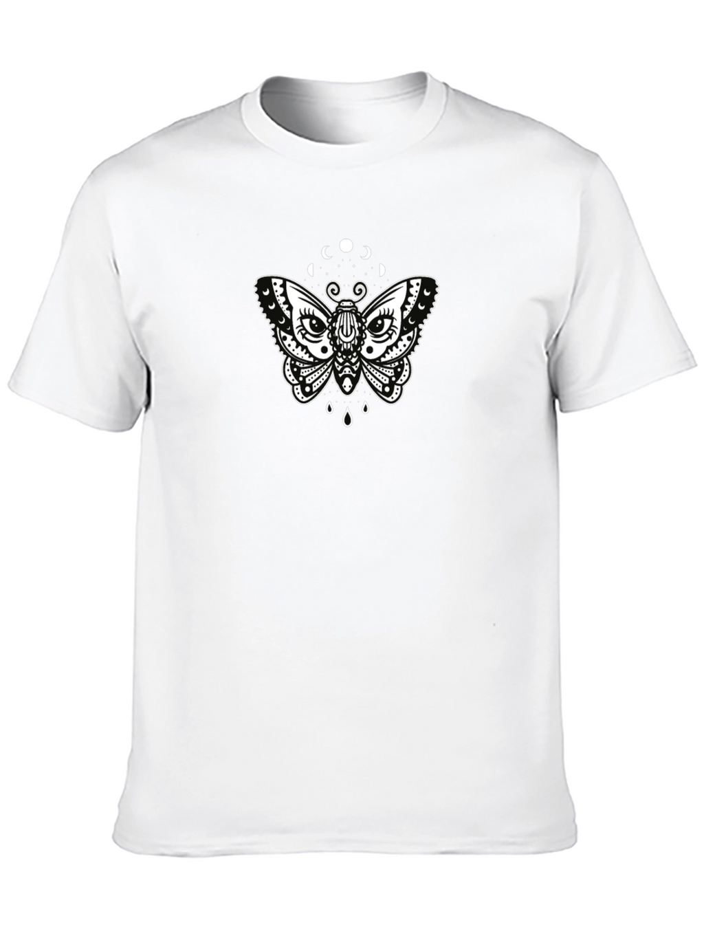 Moon Moth Graphic Tee - Black Cotton T-Shirt
