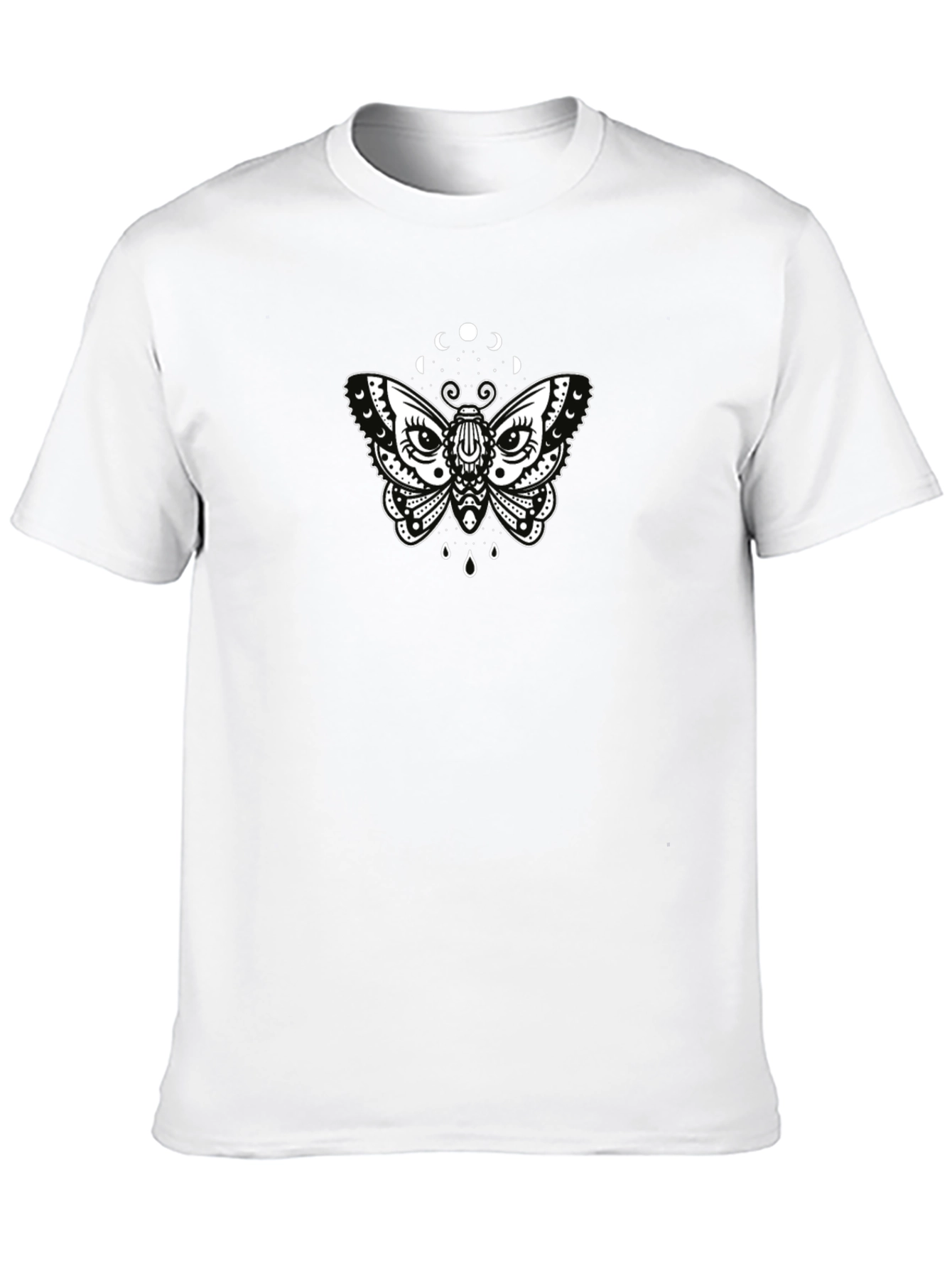 Moon Moth Graphic Tee - Black Cotton T-Shirt