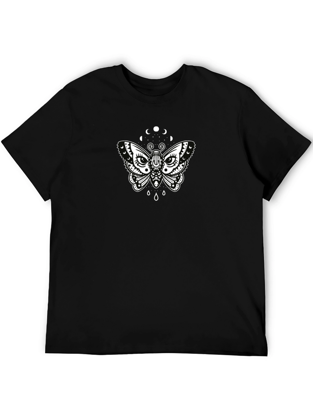 Moon Moth Graphic Tee - Black Cotton T-Shirt