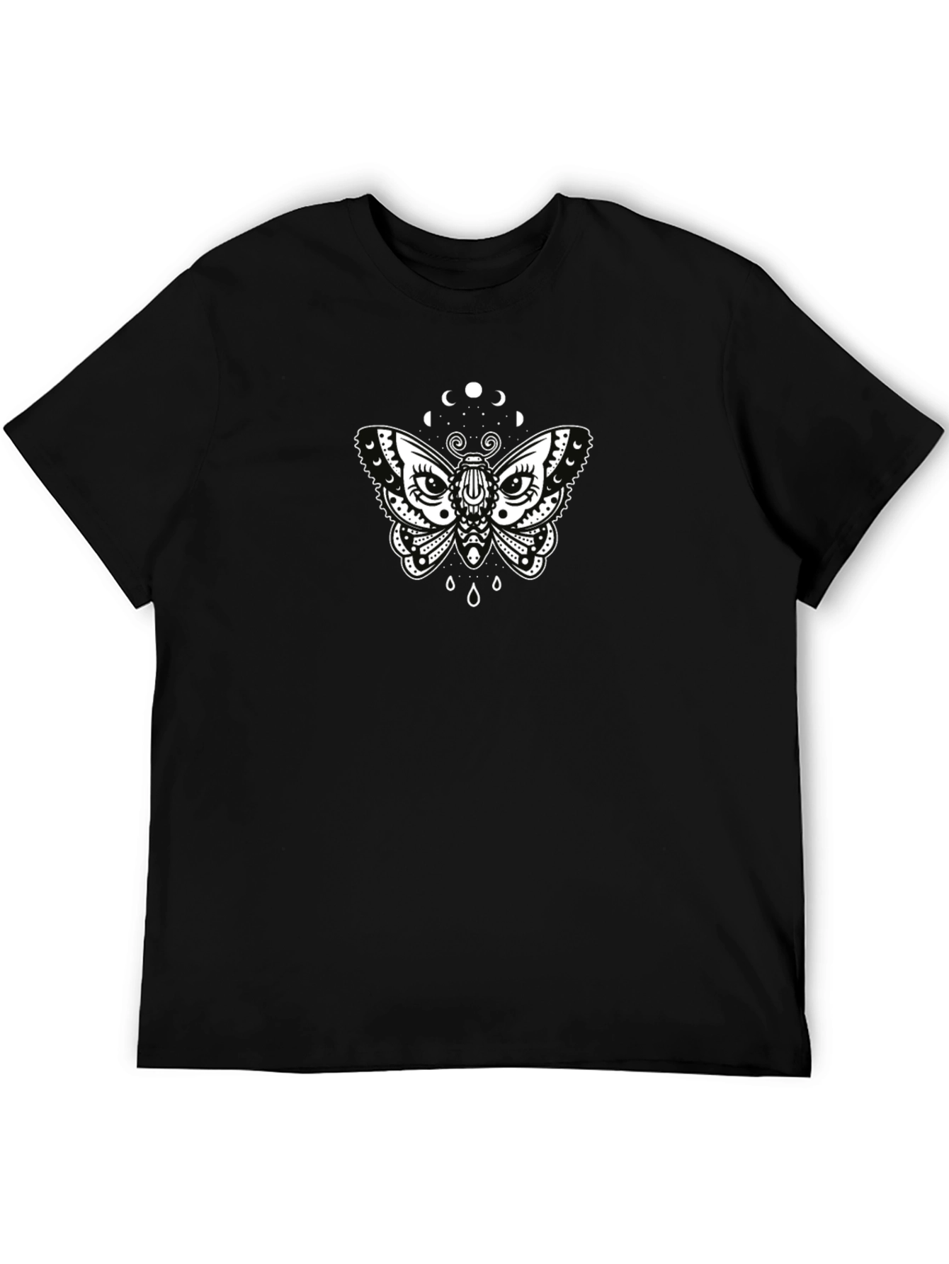 Moon Moth Graphic Tee - Black Cotton T-Shirt