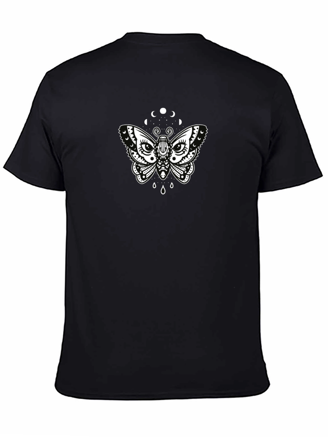 Moon Moth Graphic Tee - Black Cotton T-Shirt