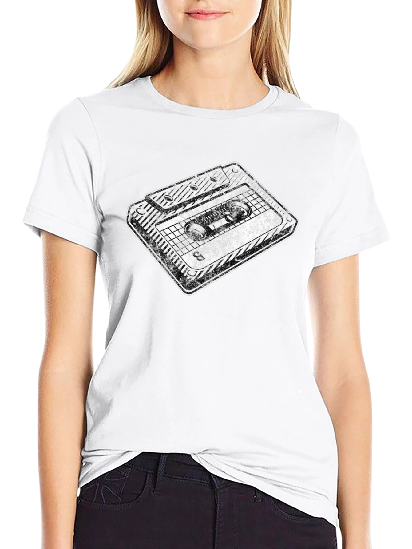 Retro Cassette Graphic Tee - Black Unisex T-Shirt