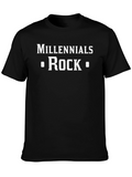 Millennials Rock Graphic T-Shirt - Trendy Style