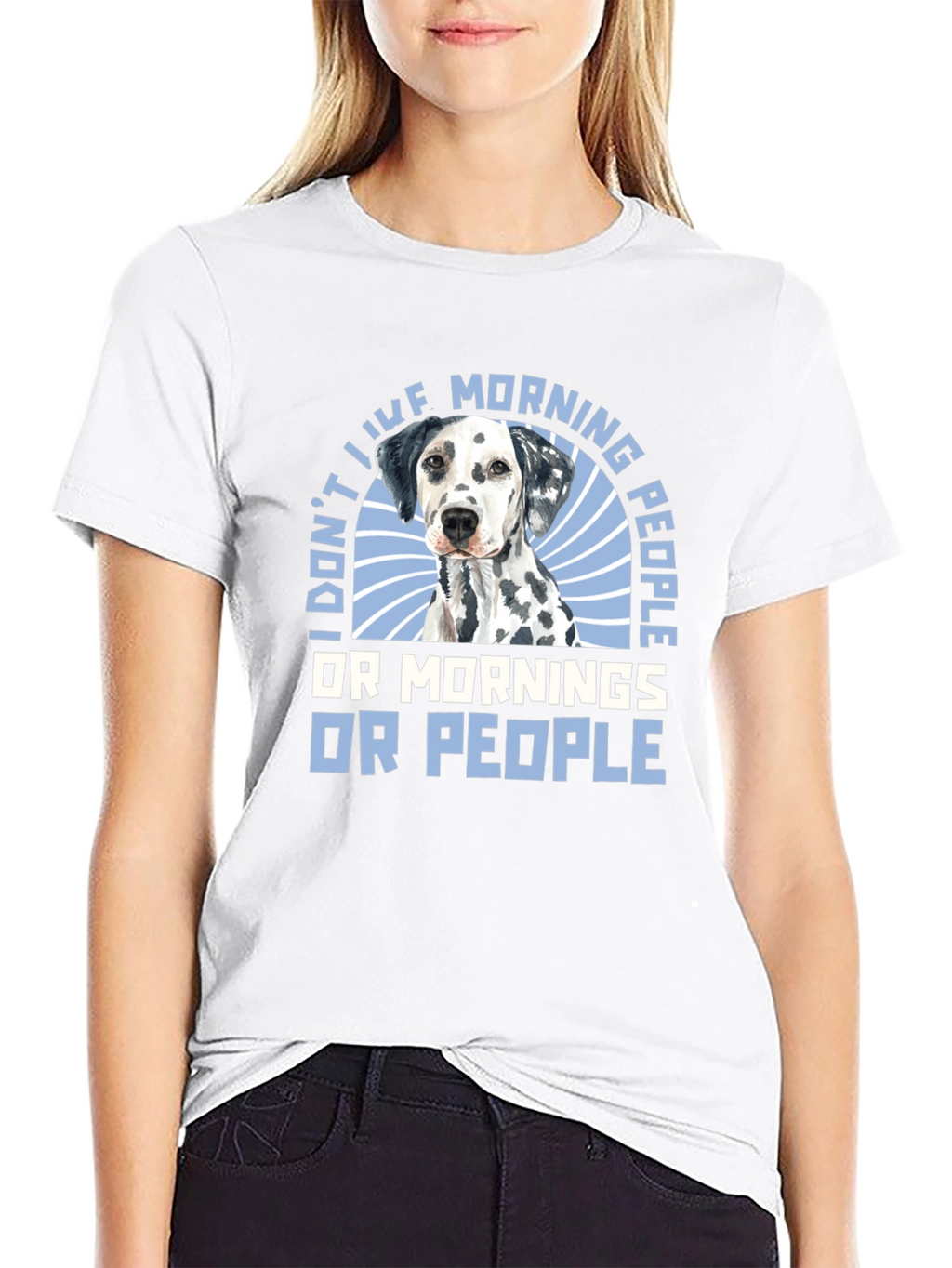 I Dont Like Morning People Dalmatian T-Shirt