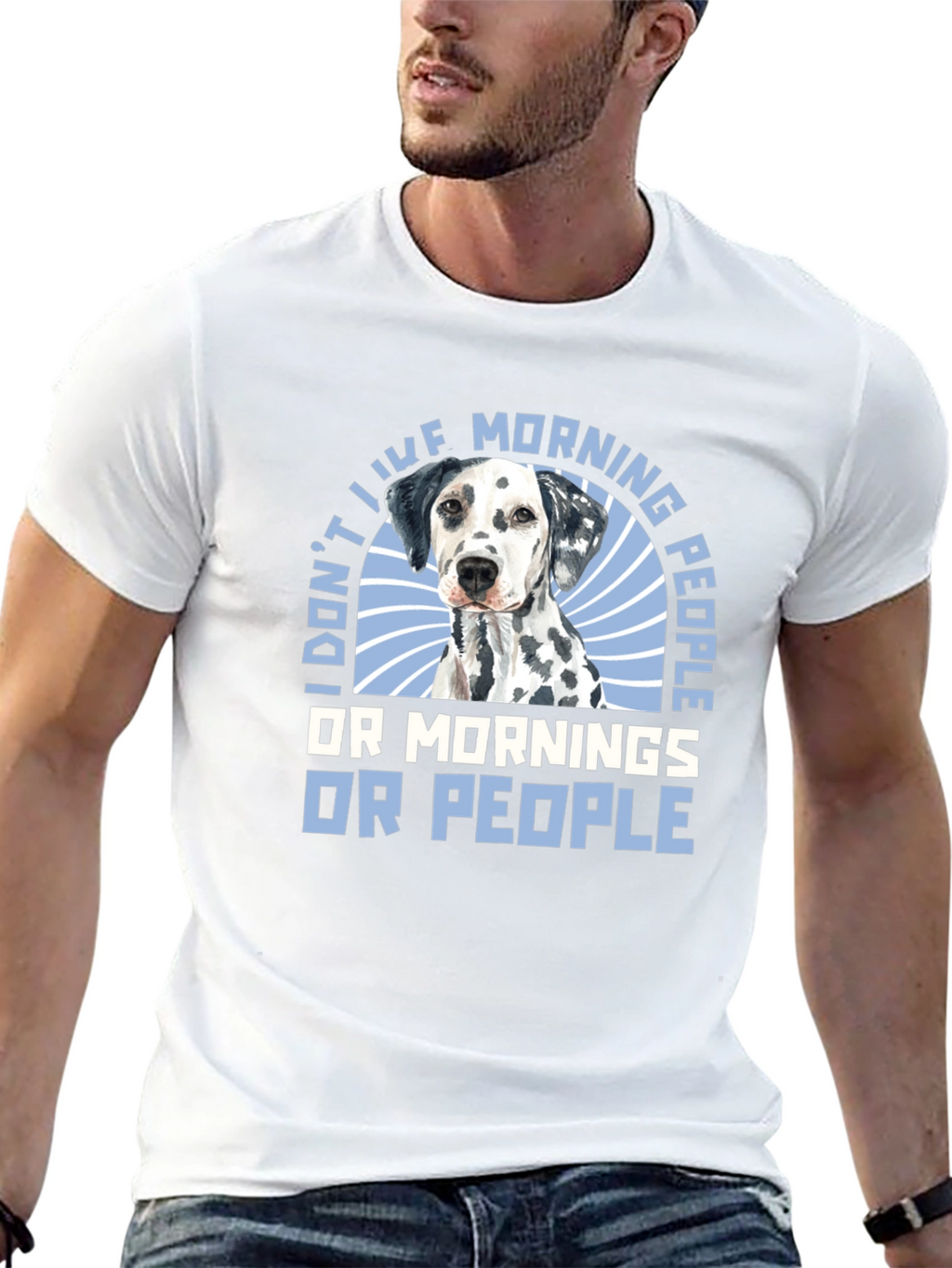 I Dont Like Morning People Dalmatian T-Shirt