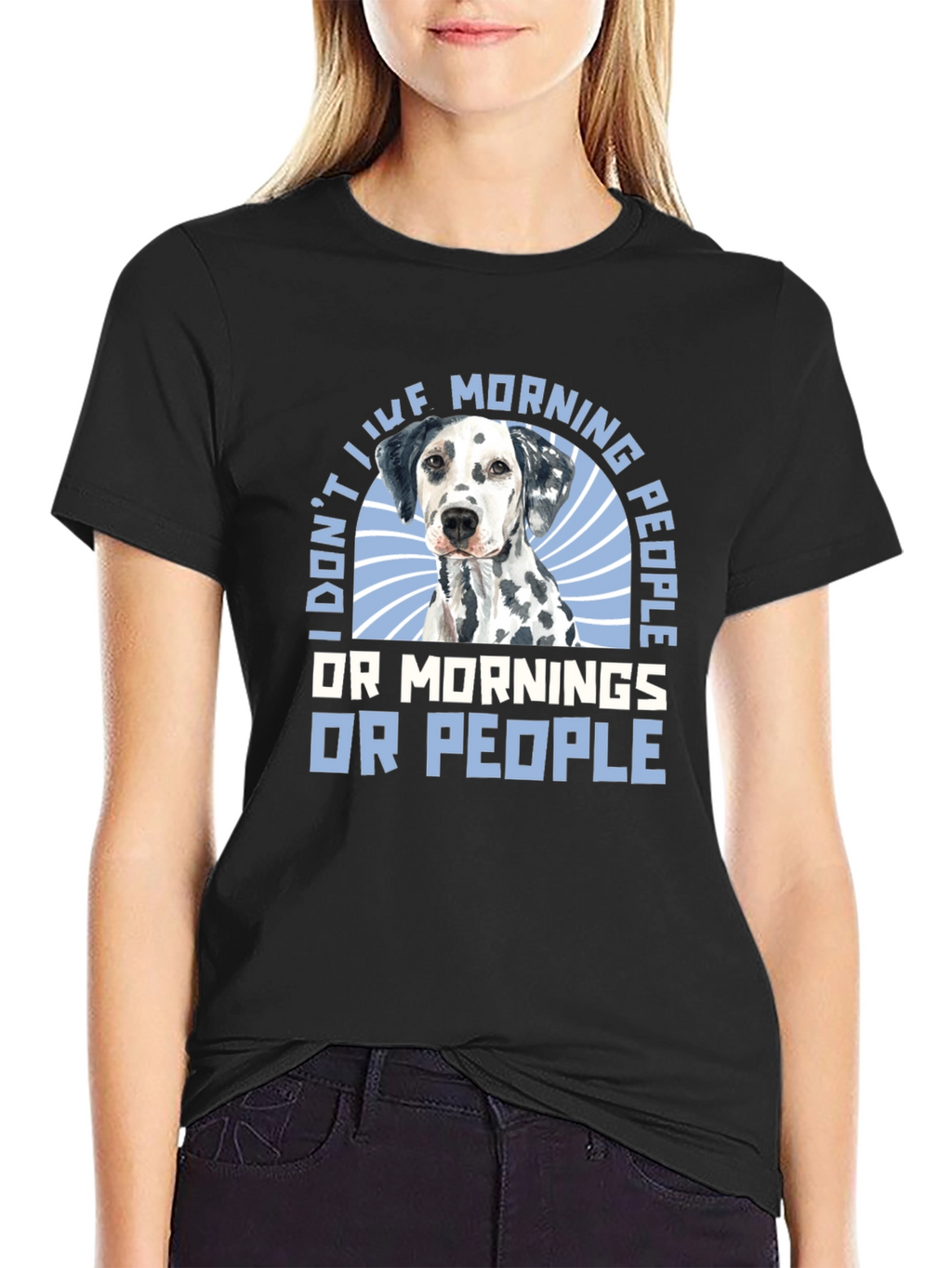 I Dont Like Morning People Dalmatian T-Shirt