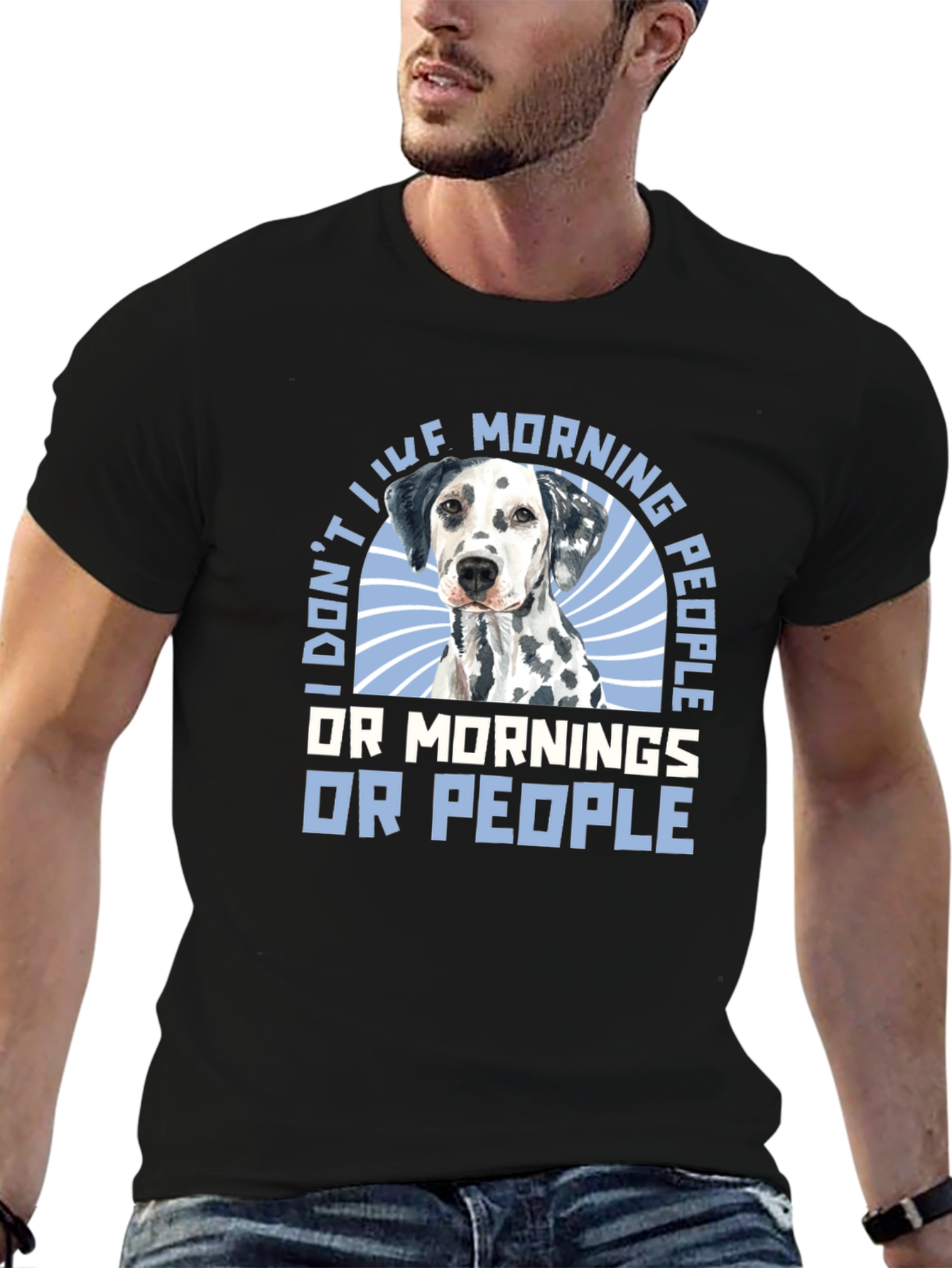 I Dont Like Morning People Dalmatian T-Shirt