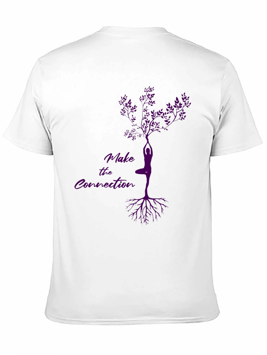 Make the Connection Tree Pose Yoga Black T-Shirt