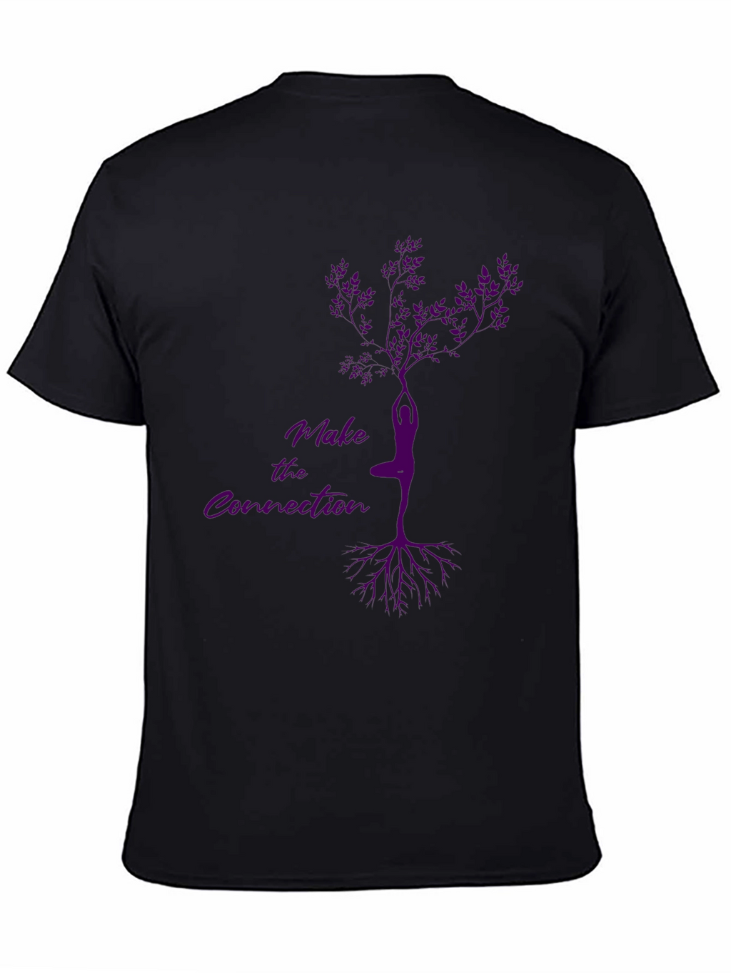 Make the Connection Tree Pose Yoga Black T-Shirt