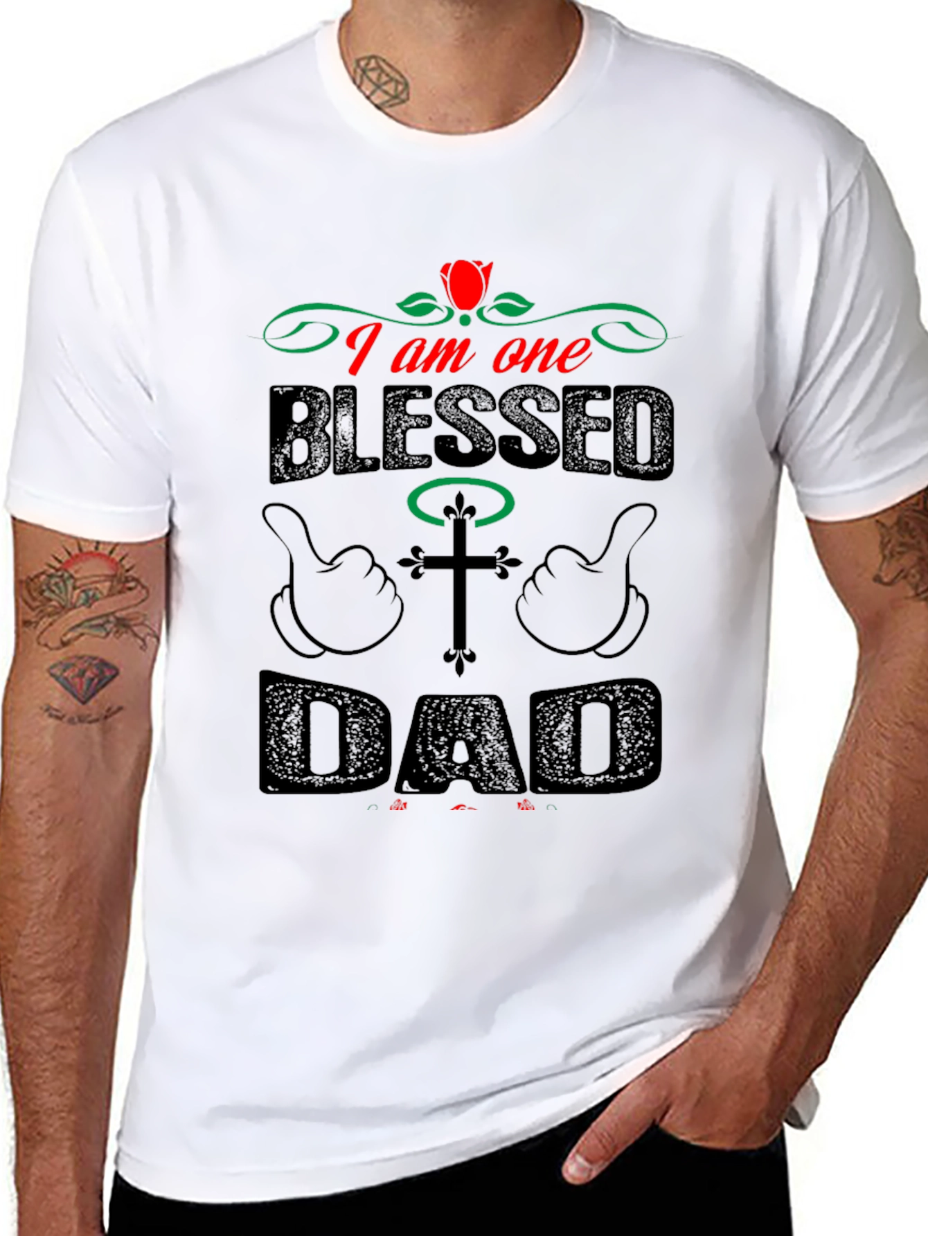 Blessed Dad T-Shirt - Religious Fathers Day Tee
