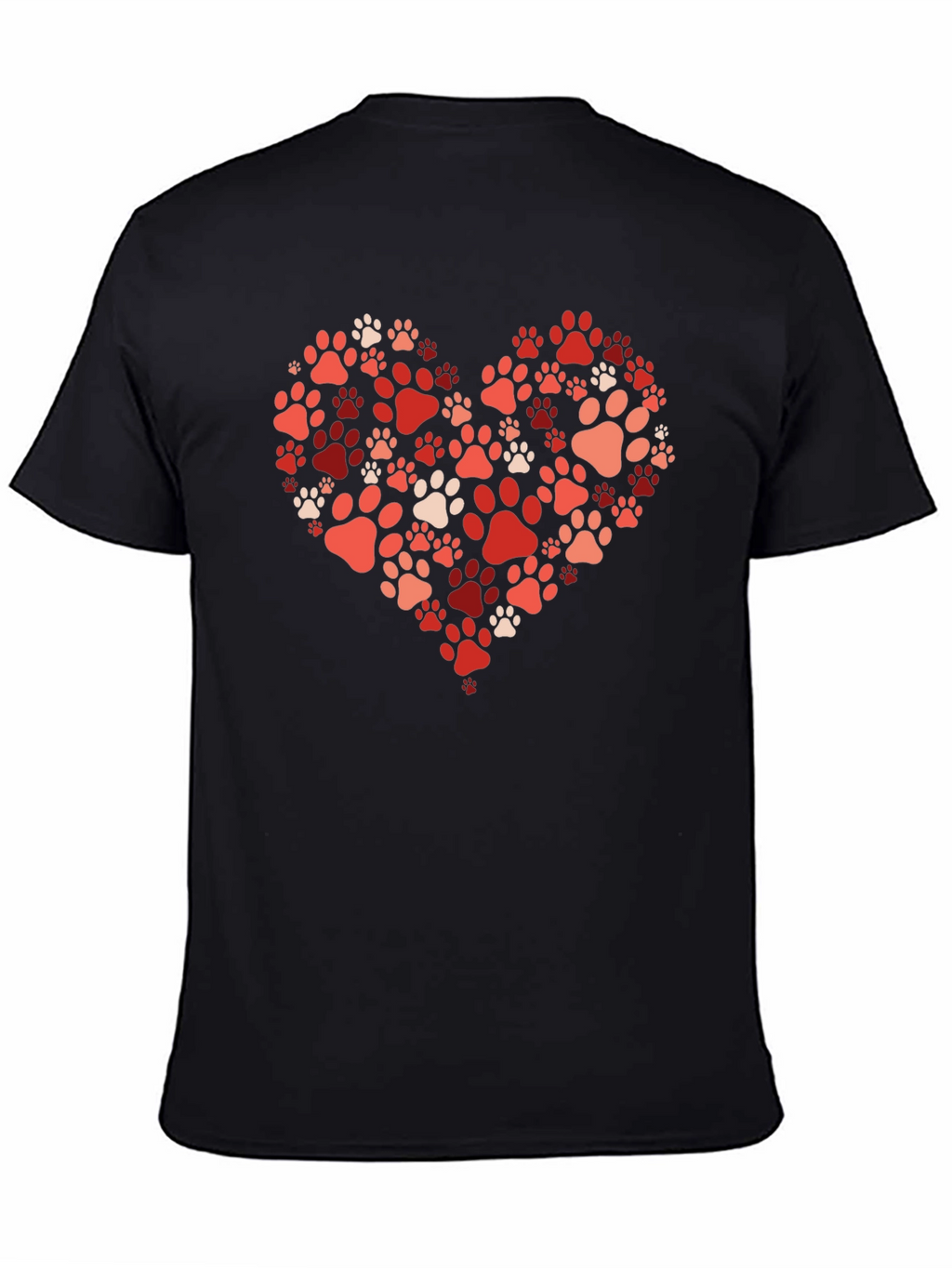 Paw Print Heart T-Shirt - Black