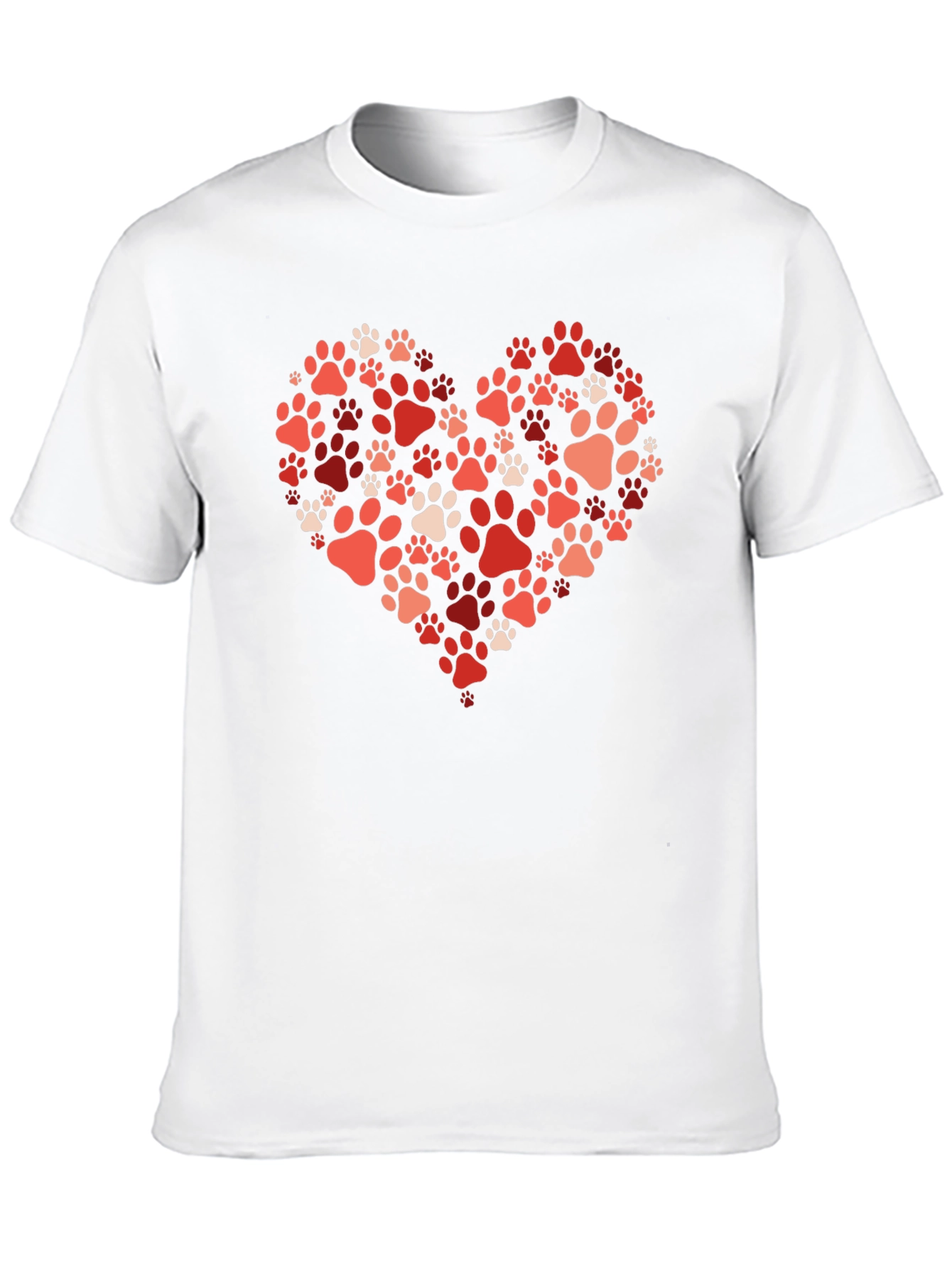 Paw Print Heart T-Shirt - Black