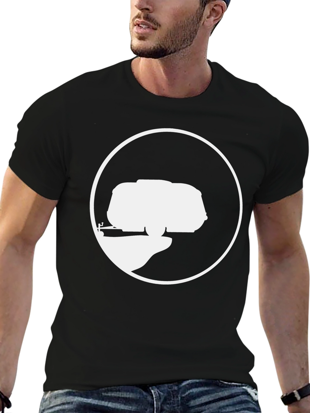 Retro Camper Van Black Tee - Adventure Ready!