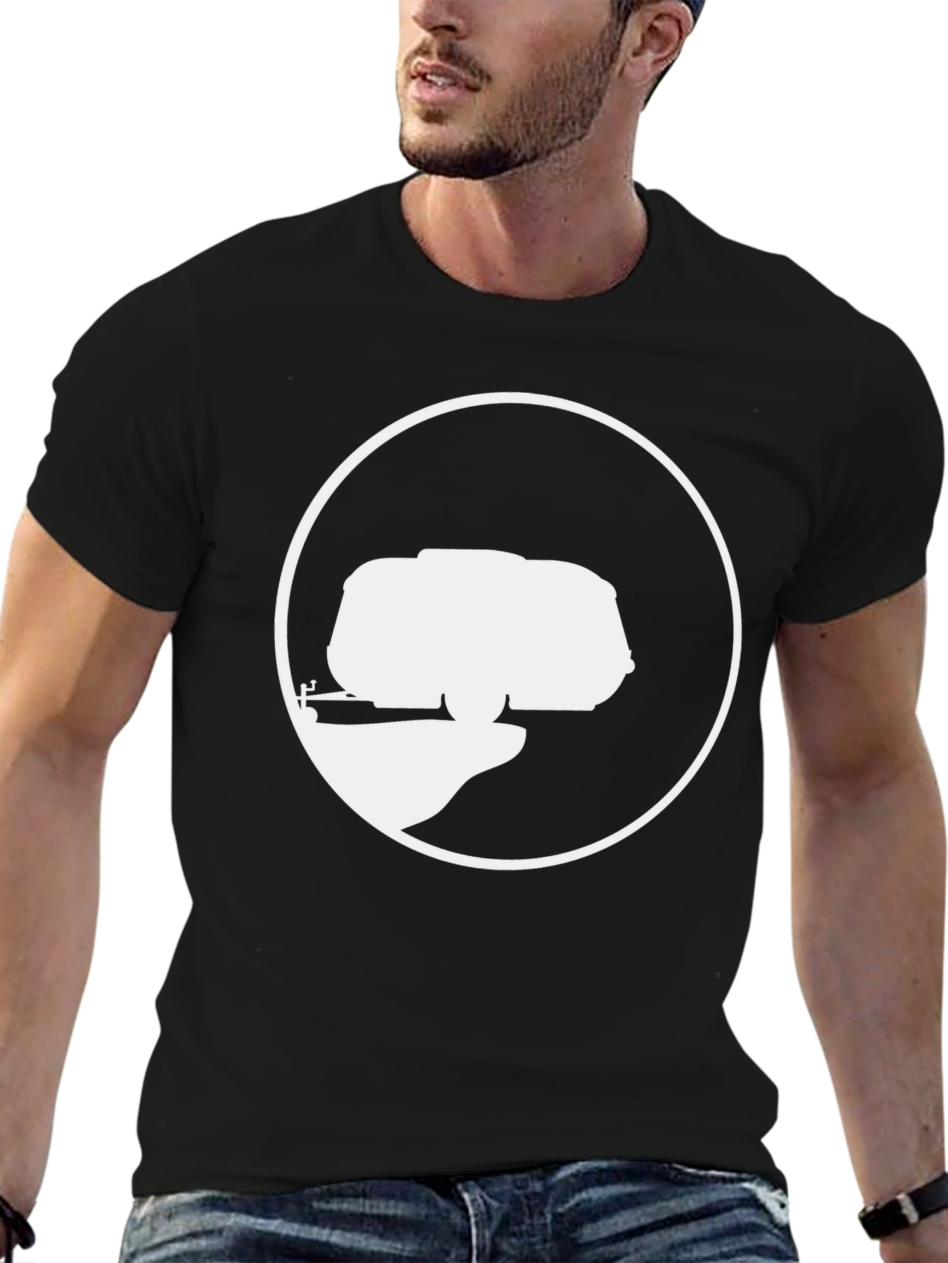 Retro Camper Van Black Tee - Adventure Ready!