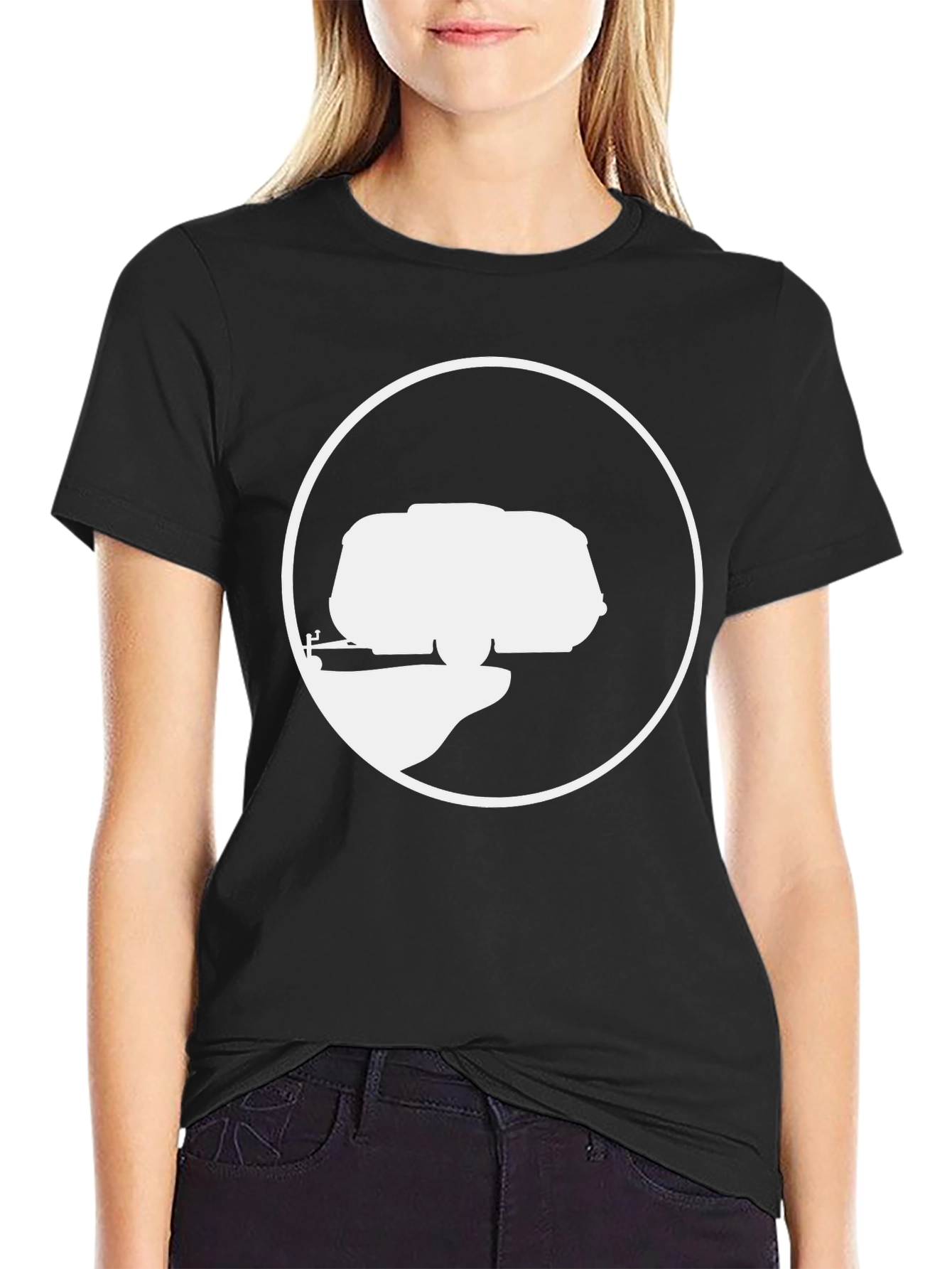 Retro Camper Van Black Tee - Adventure Ready!