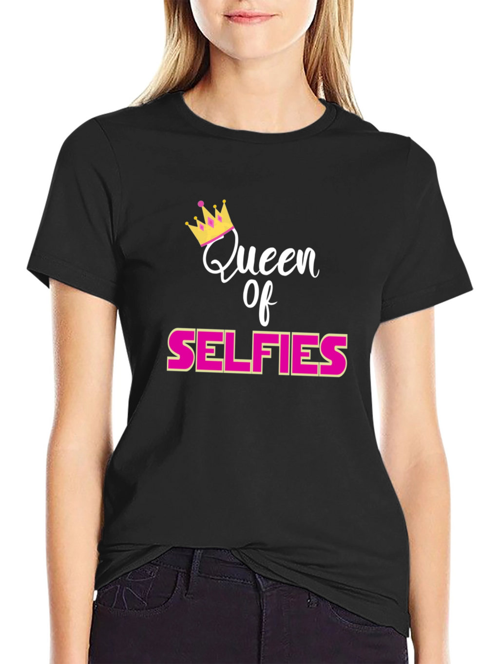 Queen of Selfies Black T-Shirt